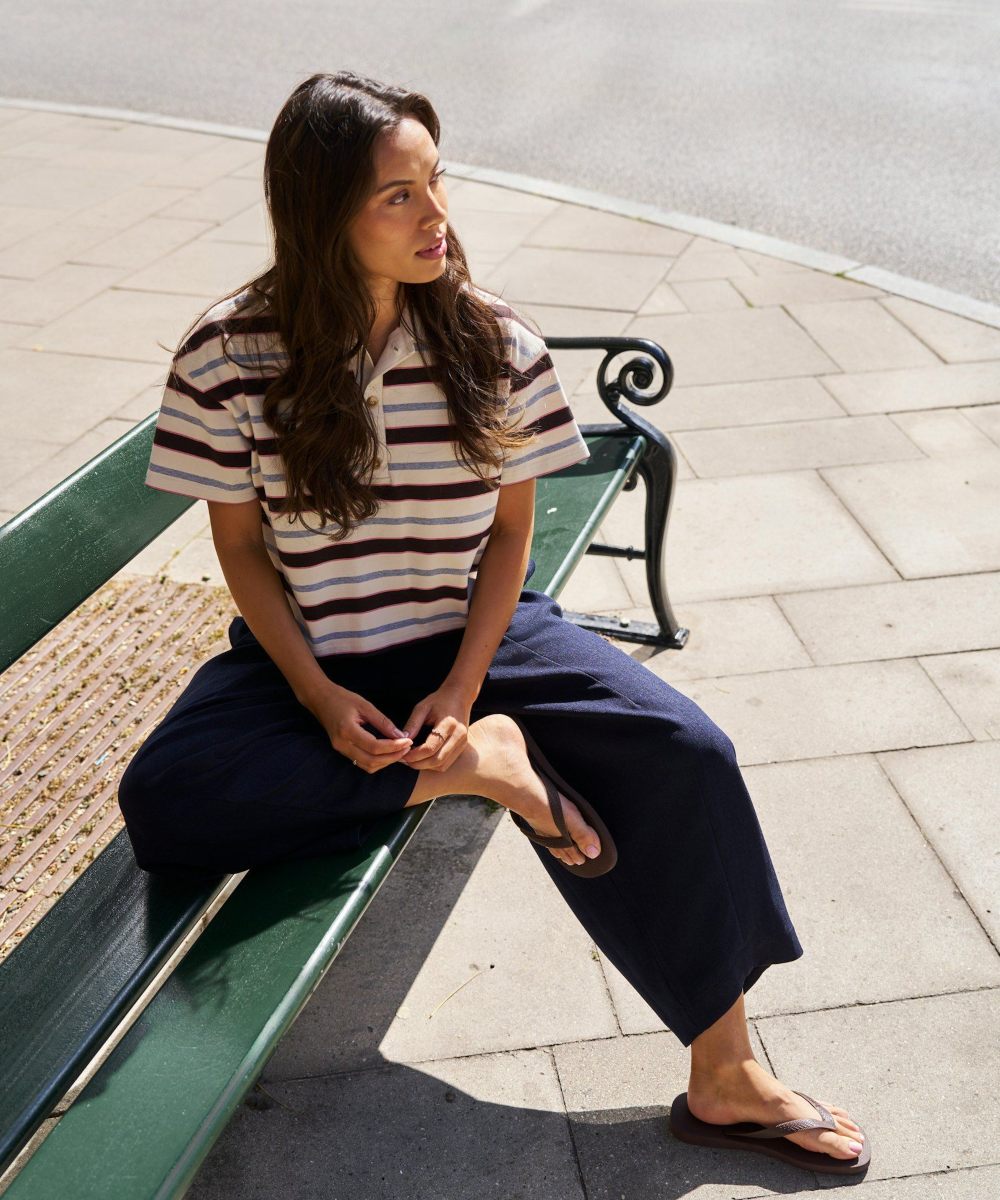 Neo Noir Vennera Triple Stripe Polo Tee