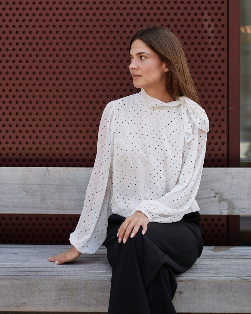 Neo Noir Dorellie Dot Bluse Offwhite