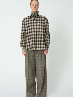 Stella Nova Oversized Rutete Skjorte Beige Sort
