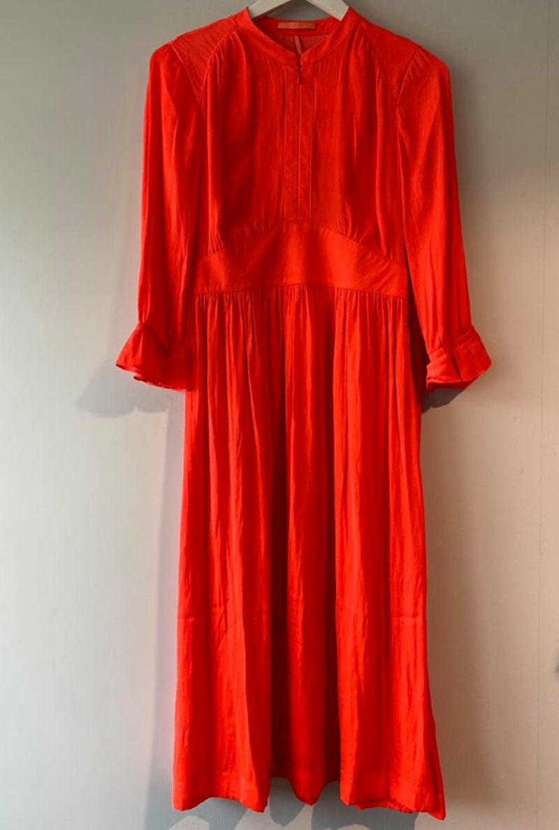 Scotch & Soda Satin Midi Kjole Koral