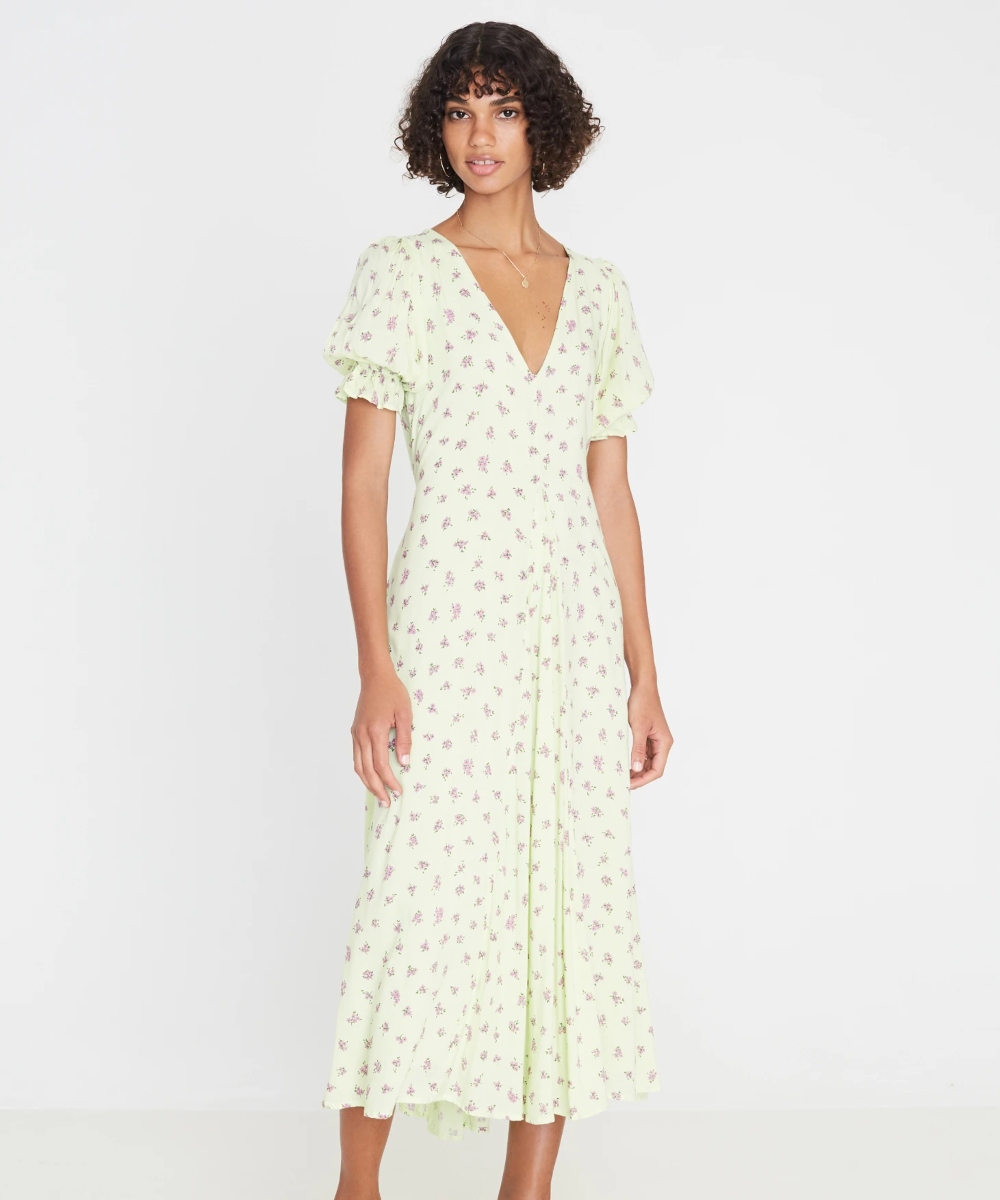 Faithfull Maggie Midi Kjole Lime