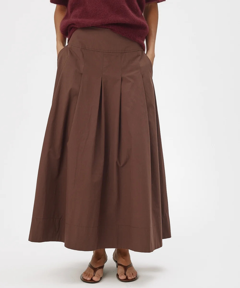 Six Ames Shalina Solid Skjørt Espresso Brown