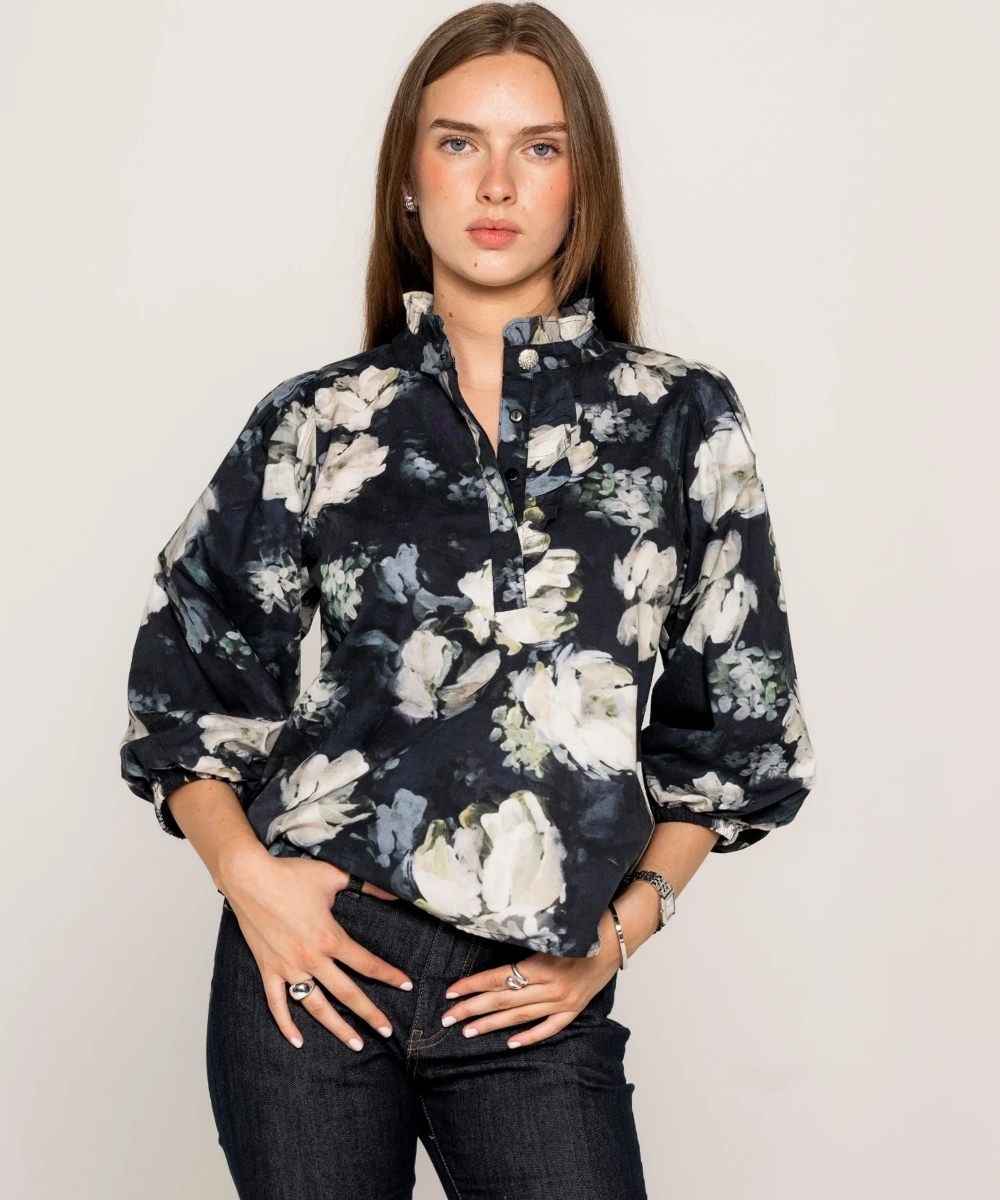 MISSMAYA Ella Bluse Blue Garden