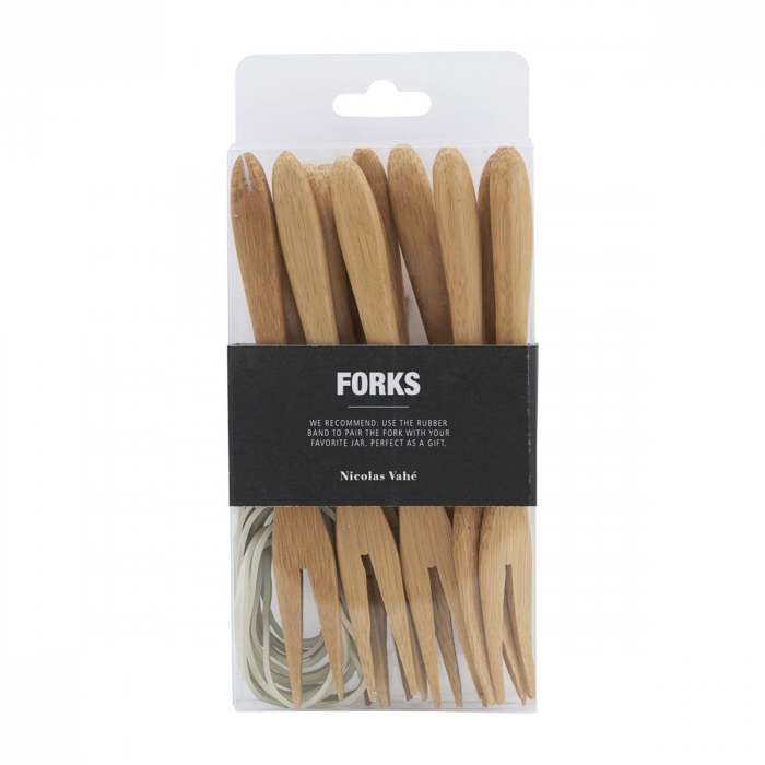 House Doctor Bamboo Fork with white rubber band