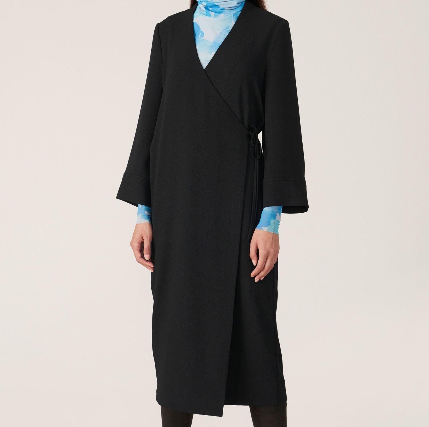 GANNI Recycled Heavy Crepe Kjole Black