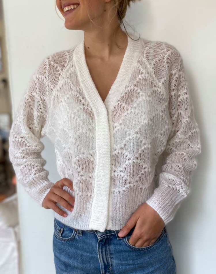 Second Female Palm Knit Cardigan Offwhite