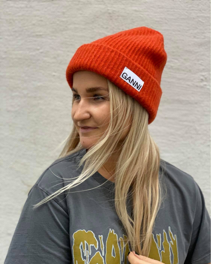 GANNI Recycled Wool Knit Lue Flame