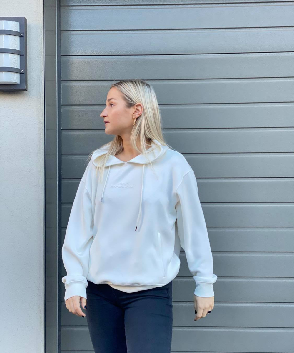 Moss Copenhagen Ima Logo Hettegenser Offwhite