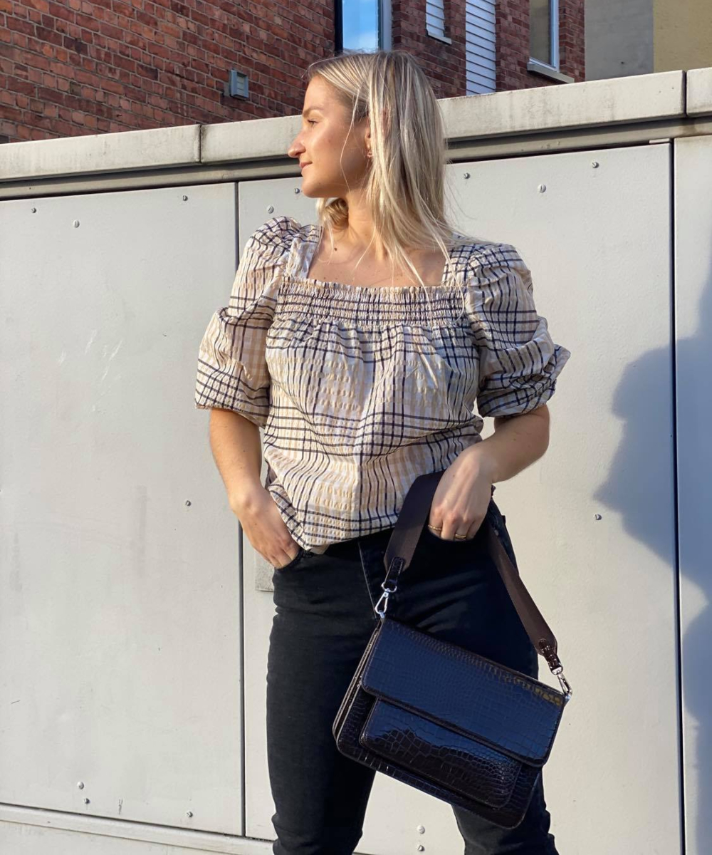 Neo Noir Mindi Mega Check Bluse Kamel - Bilde 2
