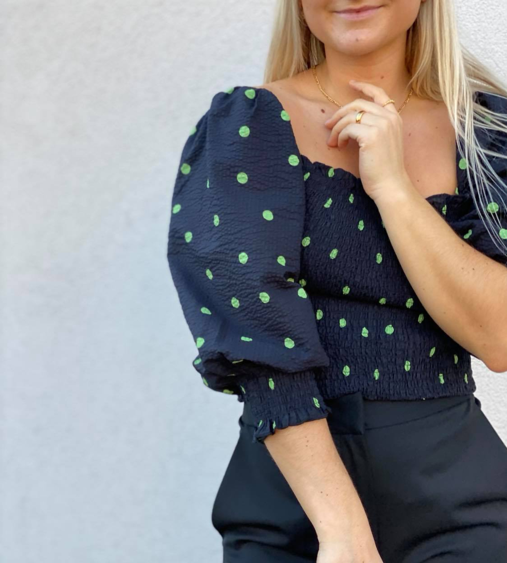 Neo Noir Liba Mega Dot Bluse Grønn - Bilde 4