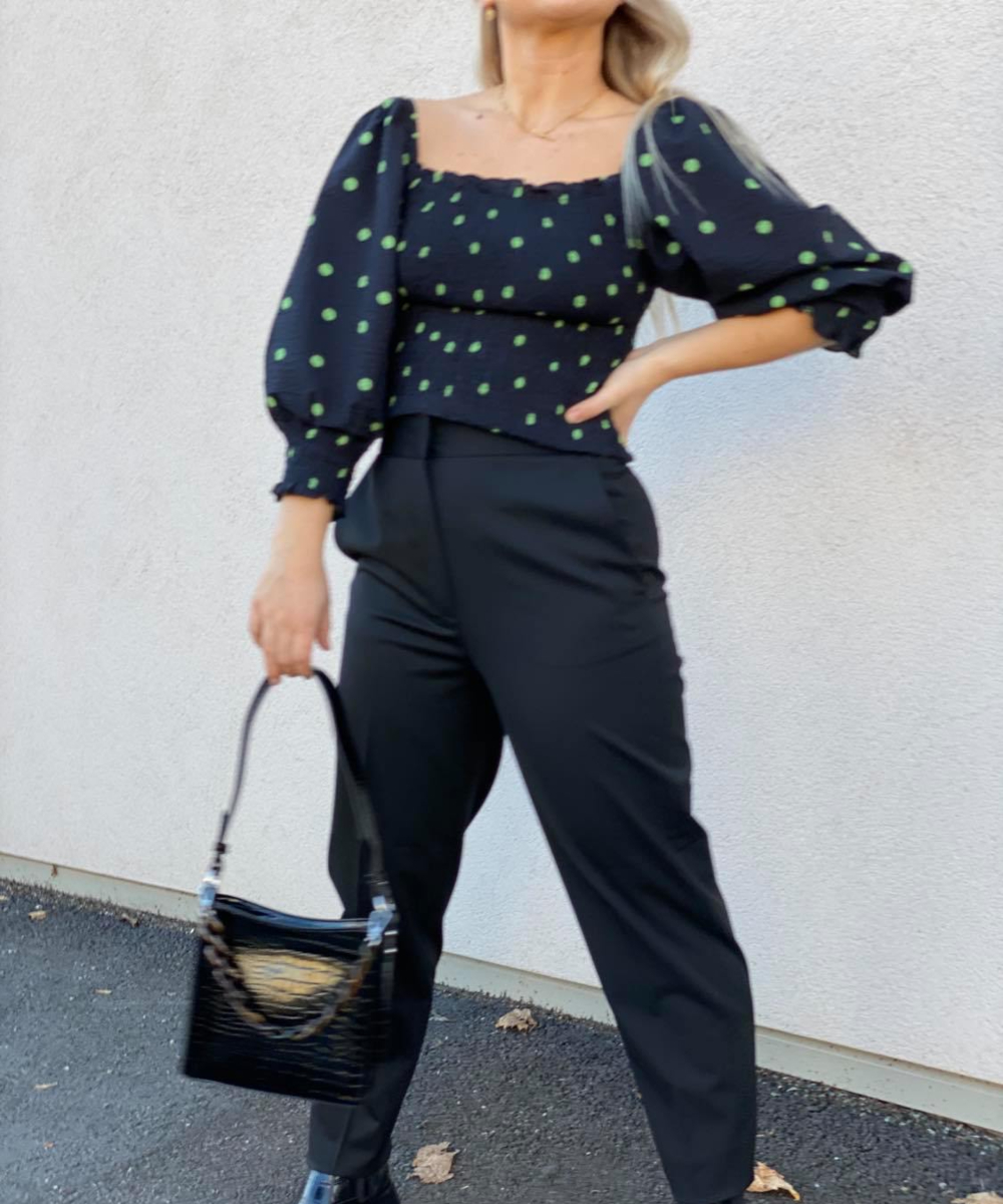 Neo Noir Liba Mega Dot Bluse Grønn - Bilde 3