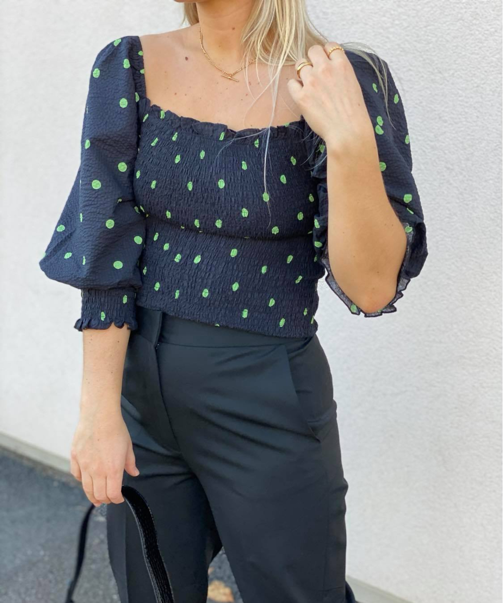 Neo Noir Liba Mega Dot Bluse Grønn - Bilde 2