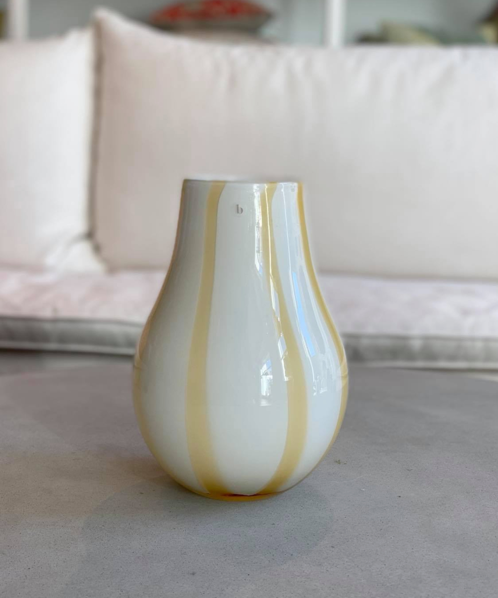 Broste Copenhagen Ada Vase Striper Gul