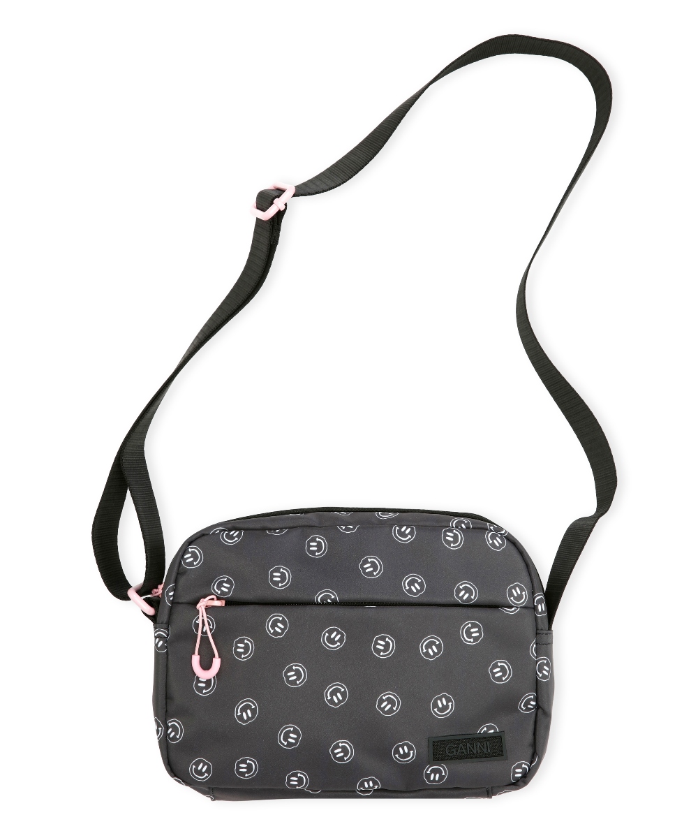 GANNI Seasonal Recycled Tech Fabric Veske Sort Smiley