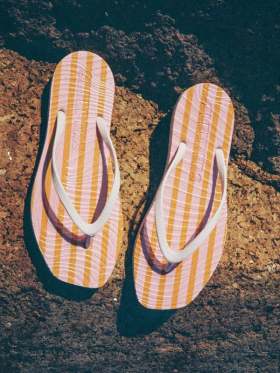 Sleepers Tapered Slippers Pink Stripe