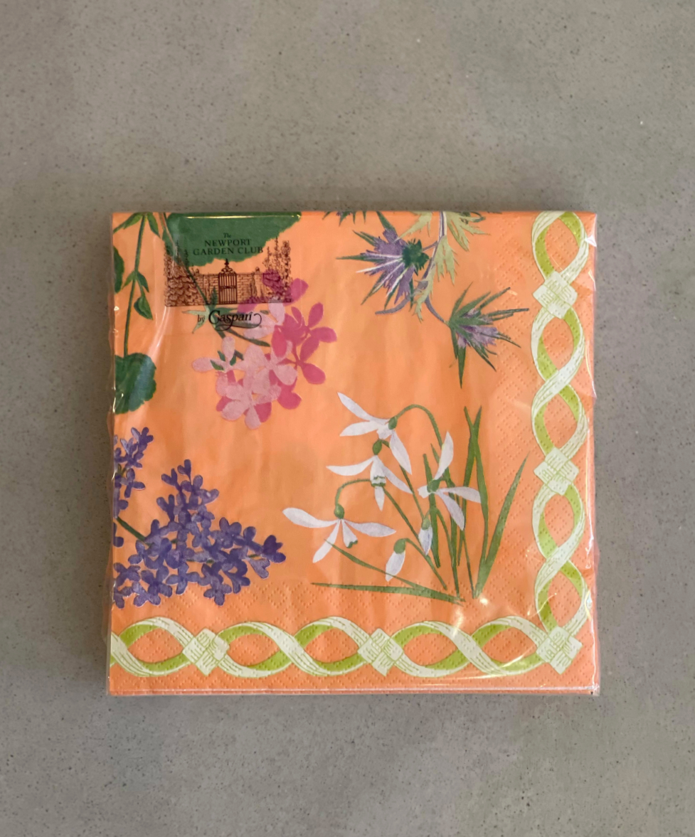 Caspari Servietter Lunsj Mary Delany Flowers Mosaics Melon