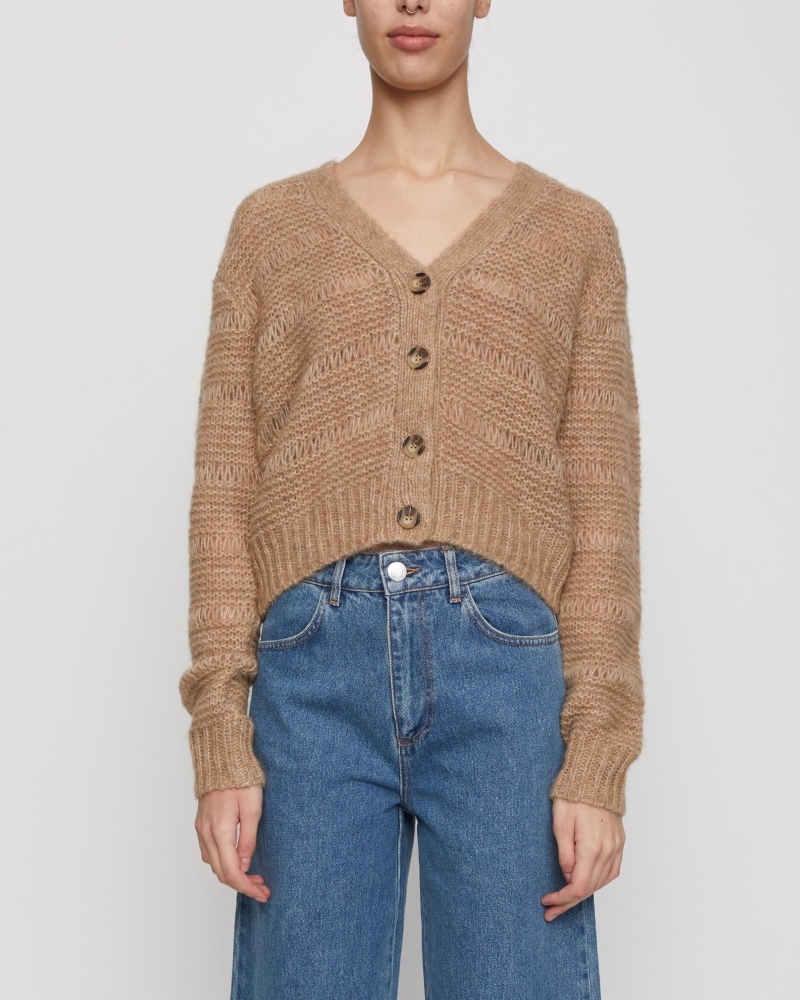 JUST Female Sagi Knit Cardigan Nomad Lys Brun