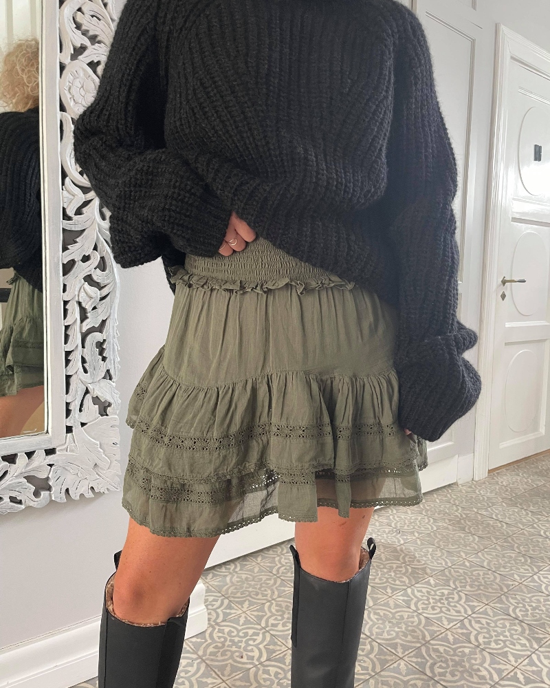 Neo Noir Marna Voile Skjørt Army