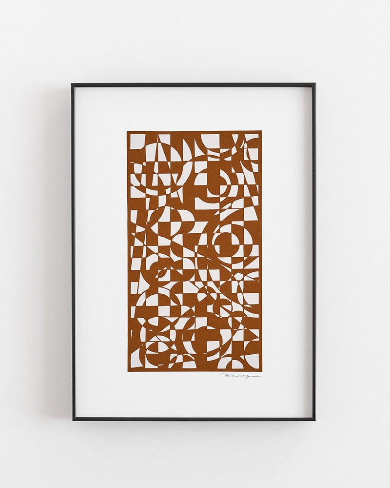 Empty Wall Brown Shapes Papir Vaerk Plakat 50x70