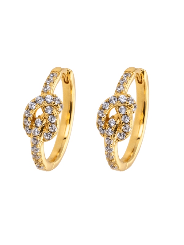 Emilia by Bon Dep Knot Hoops Øreringer L Hvit