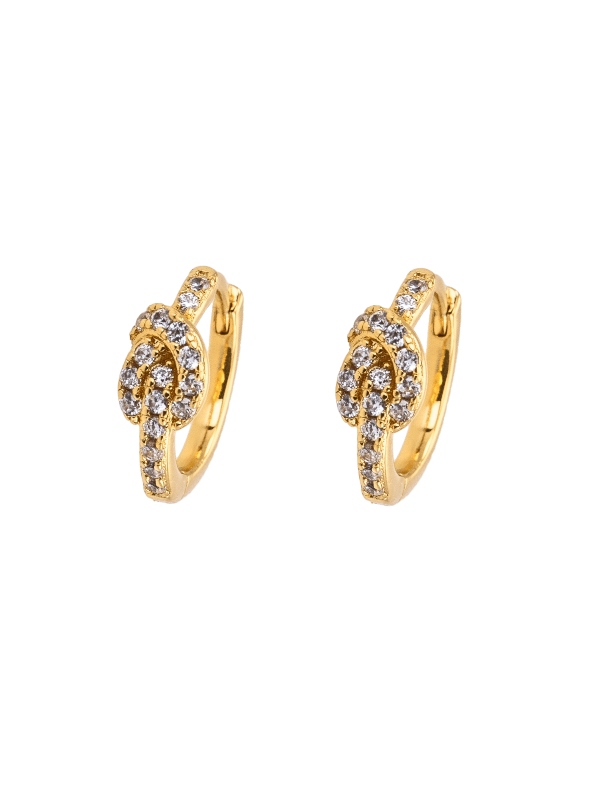 Emilia by Bon Dep Knot Hoops Øreringer S Hvit