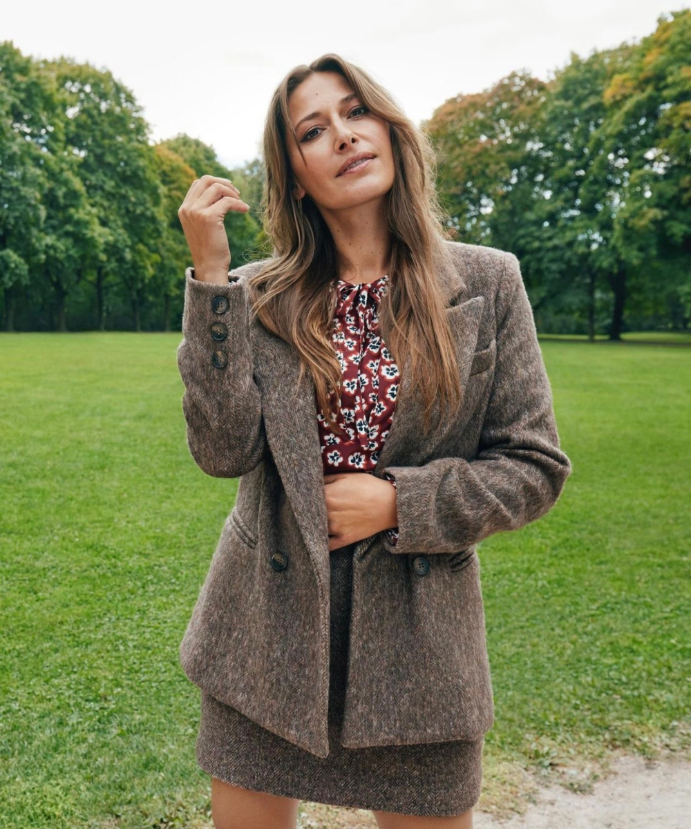 Pia Tjelta Beau Herringbone Blazer Brun