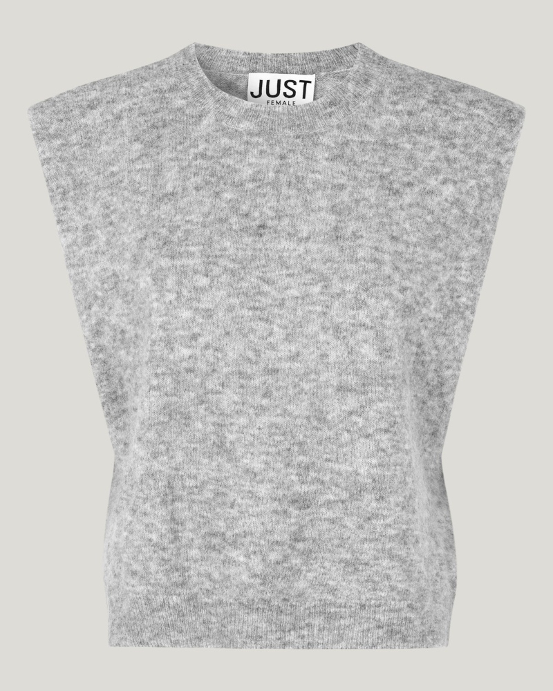 JUST Female Coldy Knit Vest Grey Melange