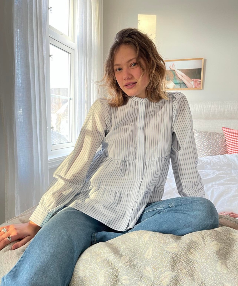 Levete Room Patricia 2 Bluse Striper Hvit