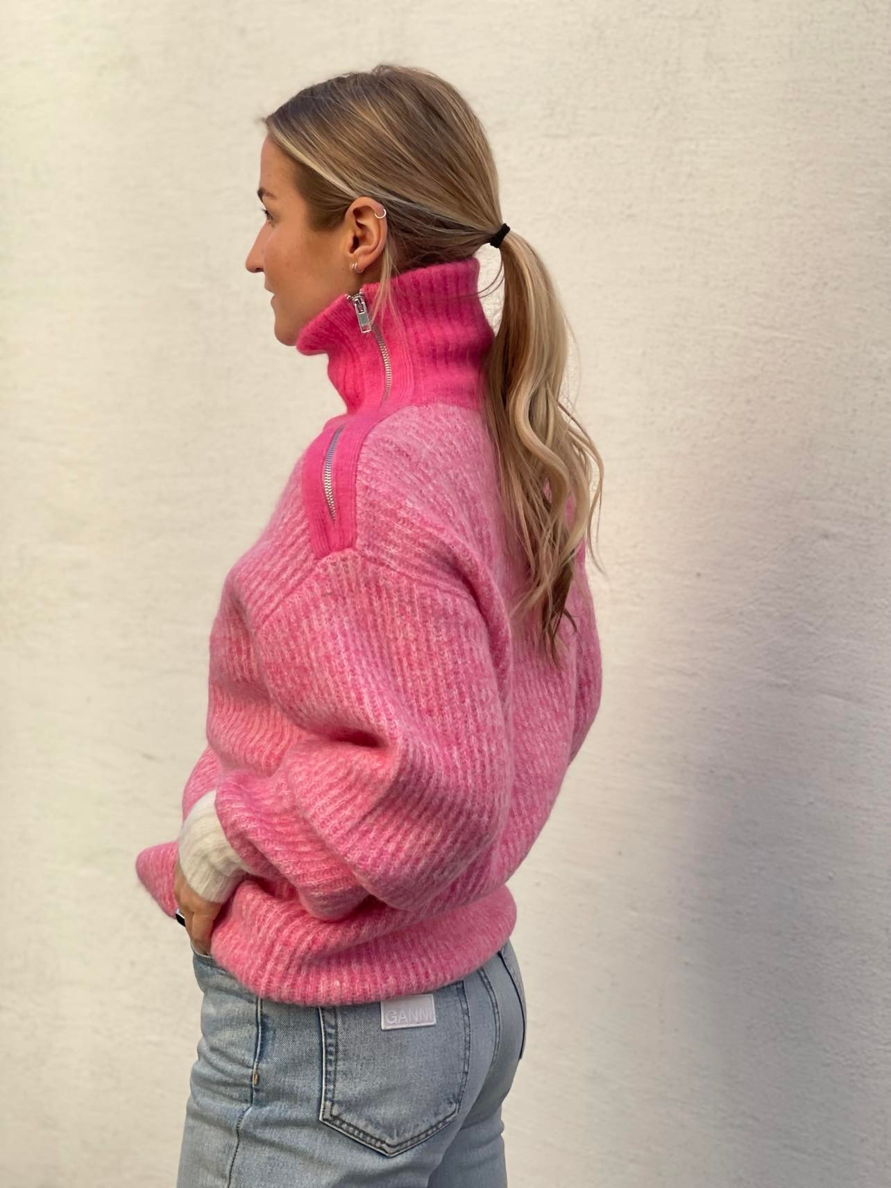 GANNI Soft Wool Knit Genser Rosa - Bilde 2