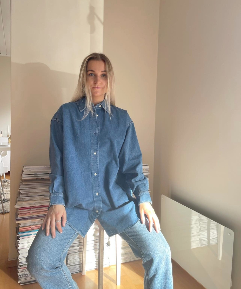 JUST Female Best Denim Skjorte Blue Denim