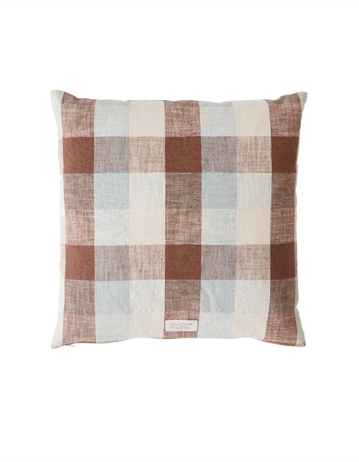 OYOY Living Design Kyoto Checker Pute Dusty Blue 50x50 cm