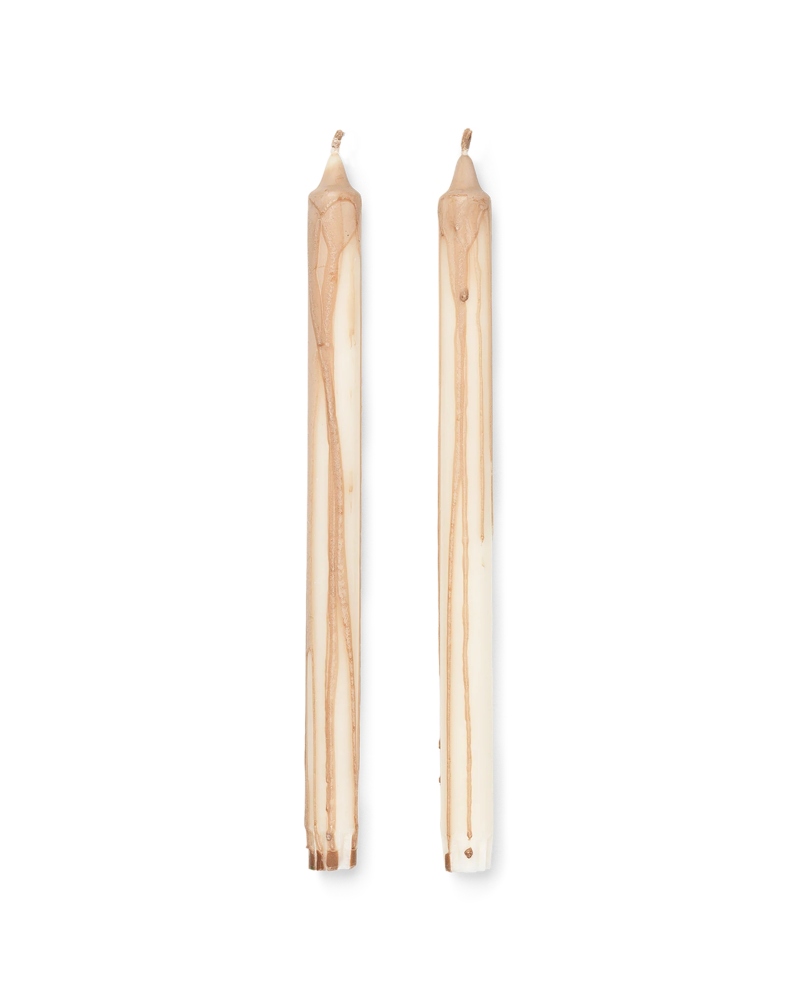 Ferm Living Dryp Stearinlys Beige 2pk