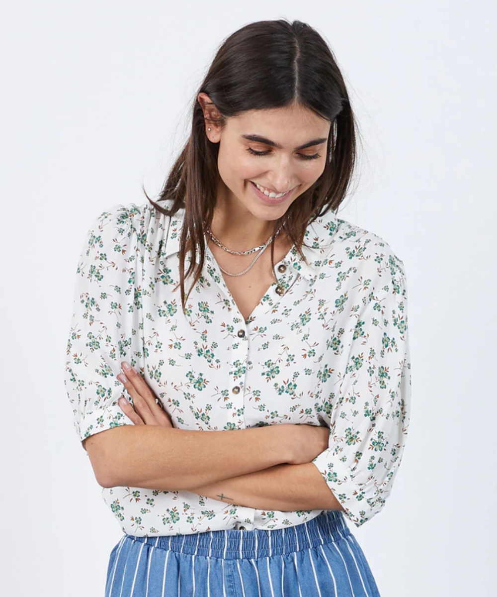 Lollys Laundry Zoe Bluse Hvit Blomster