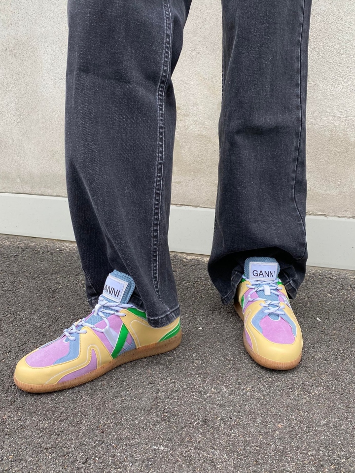 GANNI Sporty Mix Retro Sneaker Pale Banana