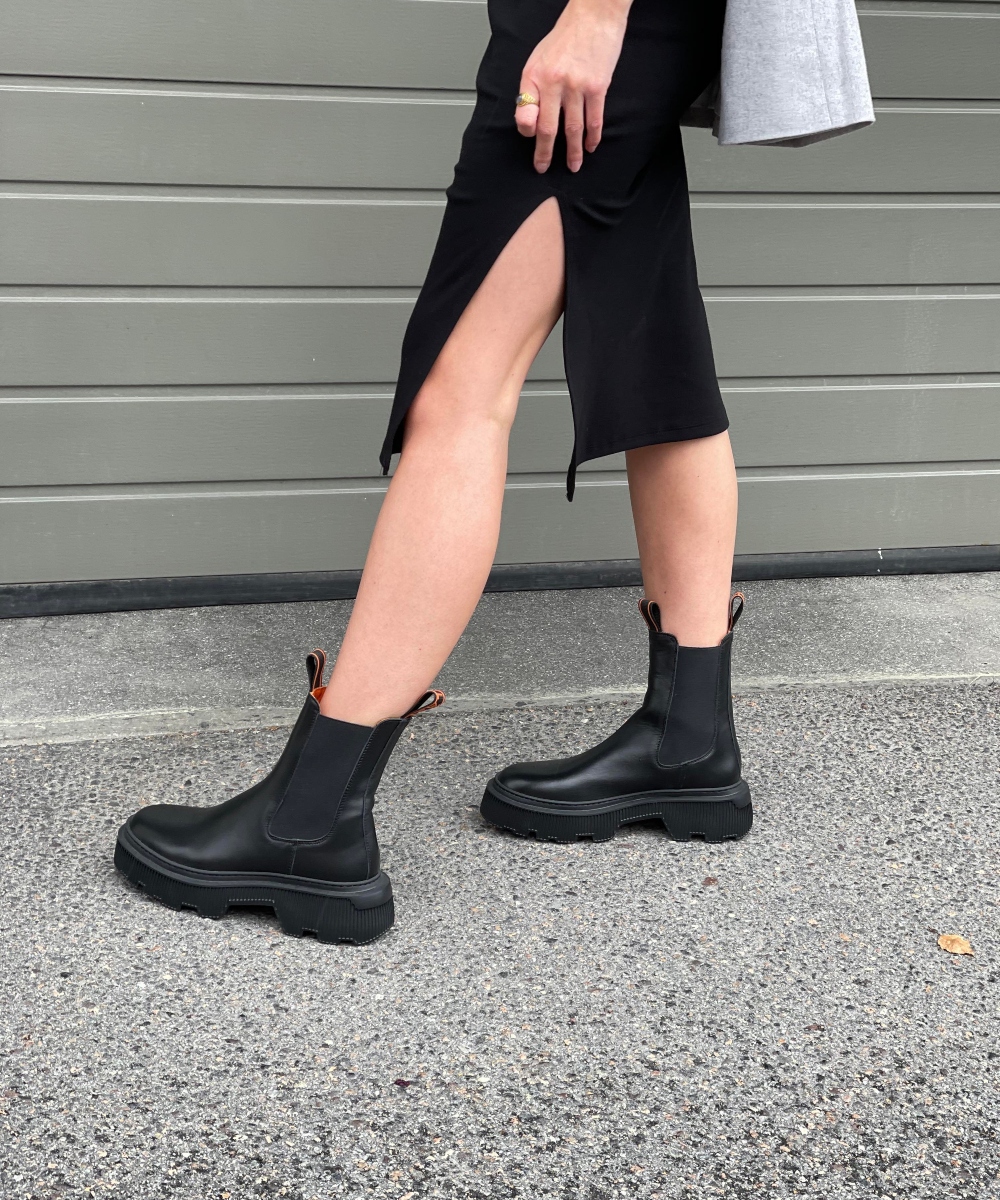 Läst Trixy Leather Boots Sort
