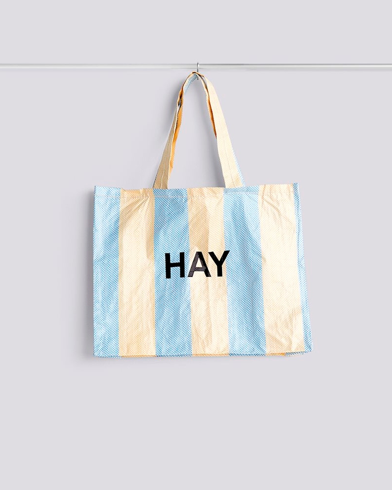 HAY Candy Stripe Shopper Veske M Gul Blå