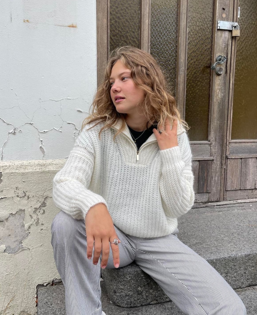Ane Mone Isabella Zip Genser Offwhite