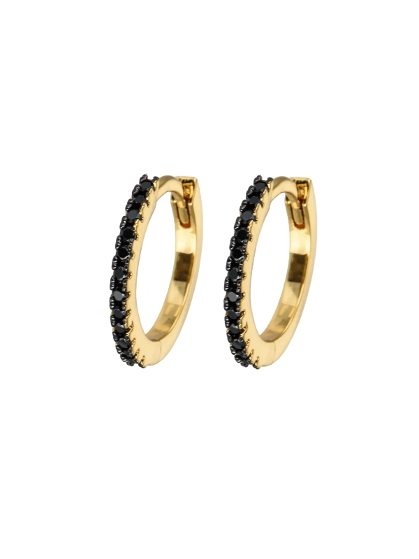 Emilia by Bon Dep Hoops Øreringer M Ink Sort