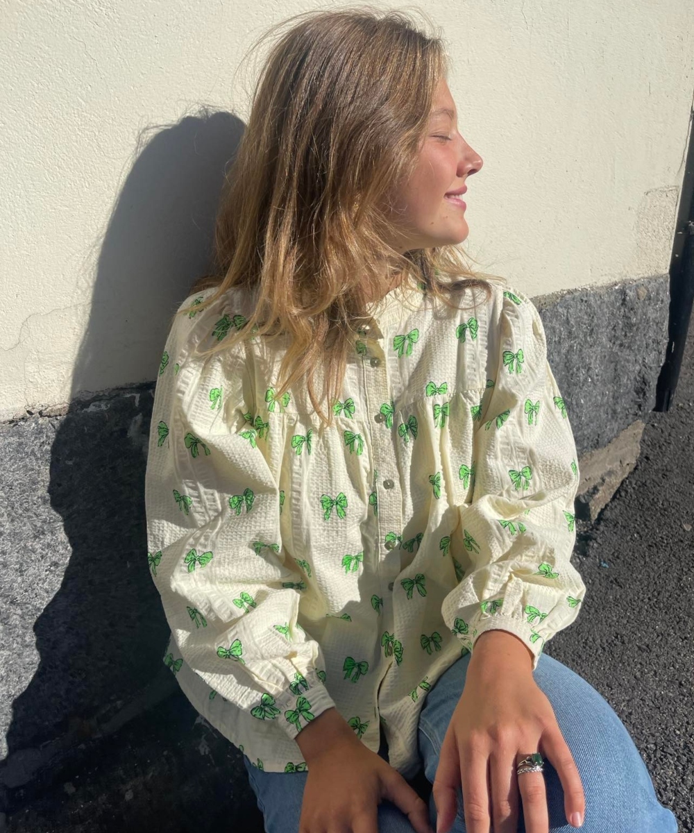 Lollys Laundry Cara Bluse Neon Green - Bilde 3