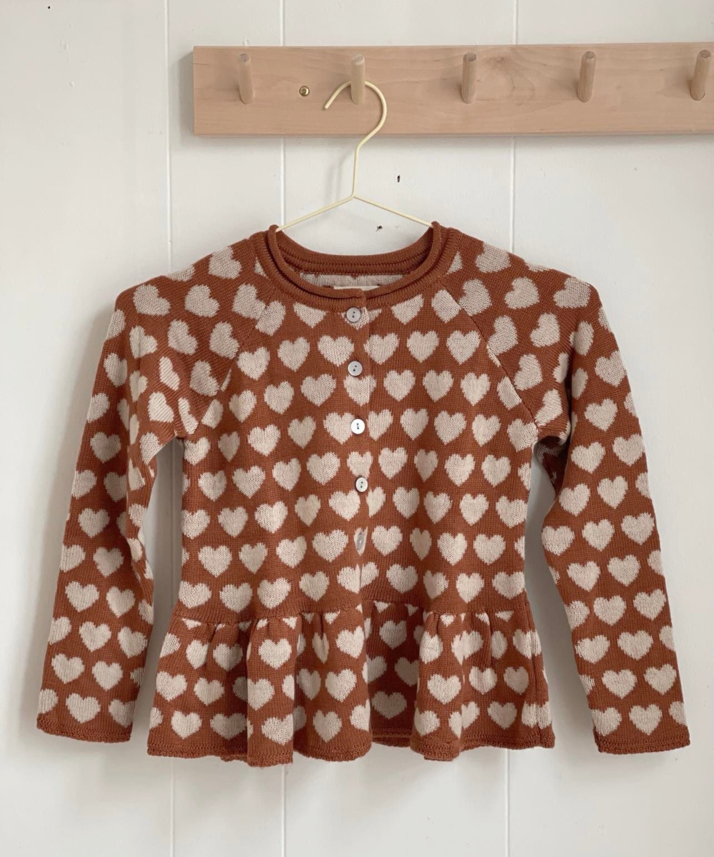 Konges Sløjd Elli Frill Cardigan Leather Brown