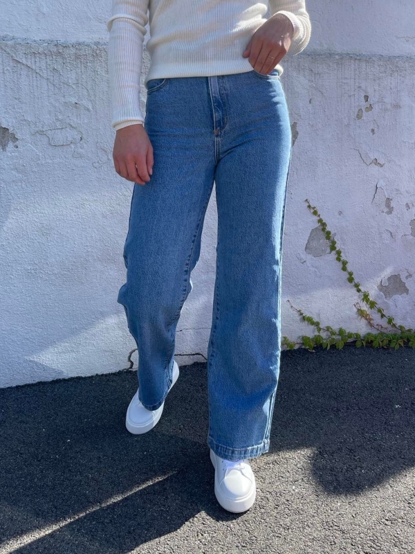 Abrand Jeans A 94 Debbie High & Wide Bukse Denim Blå