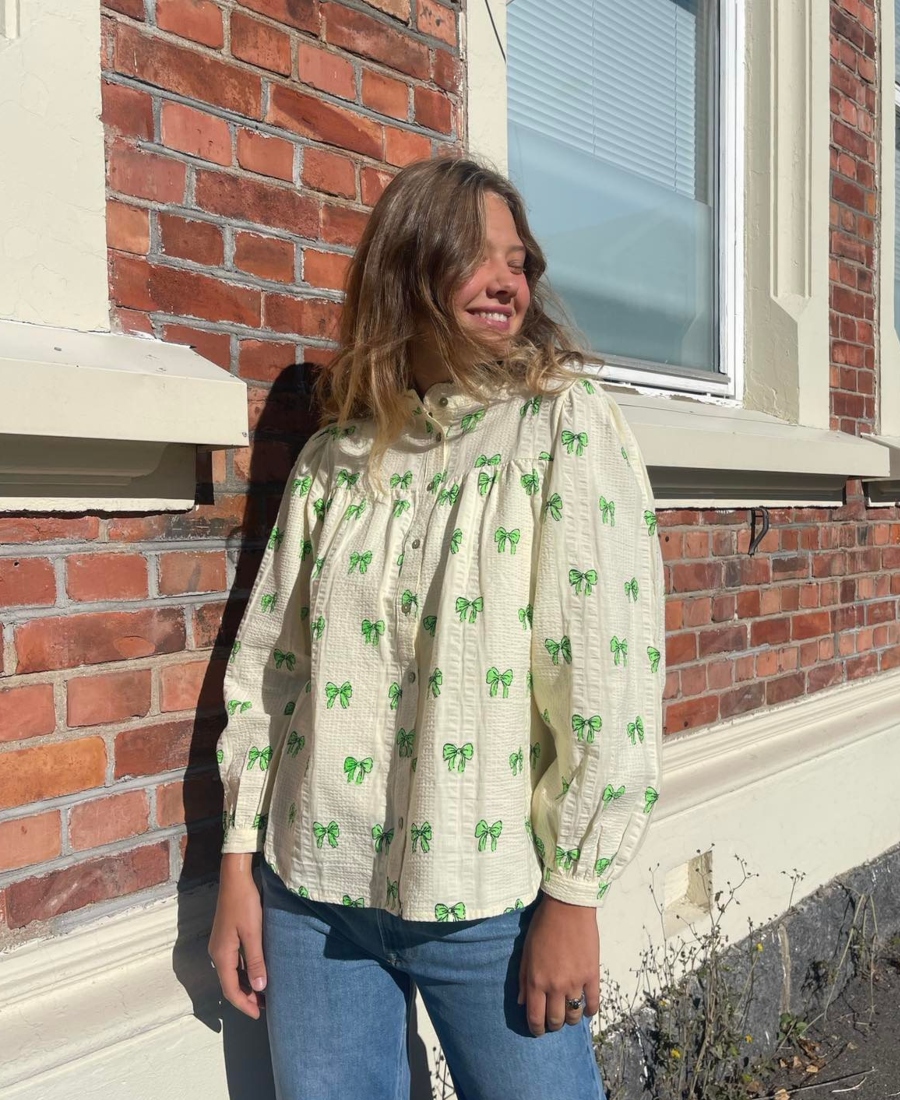 Lollys Laundry Cara Bluse Neon Green