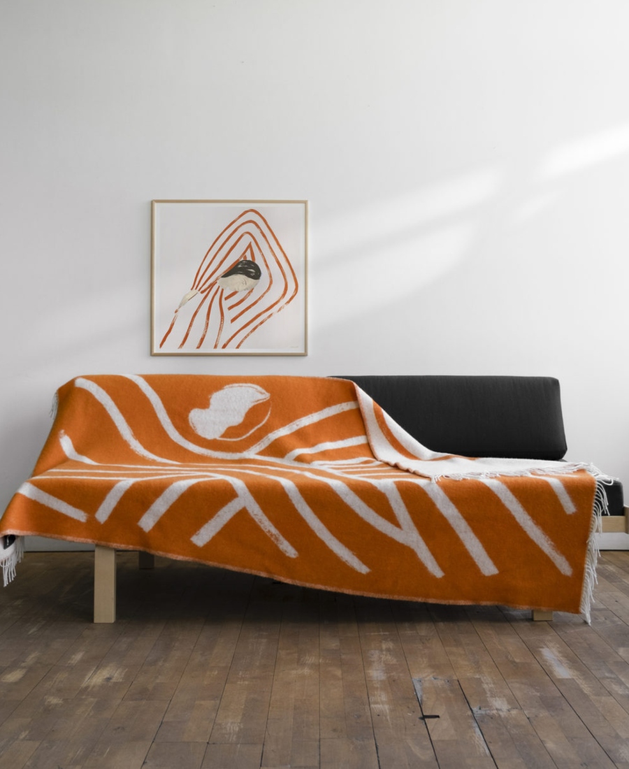 Fine Little Day Sofia Wool Pledd Orange