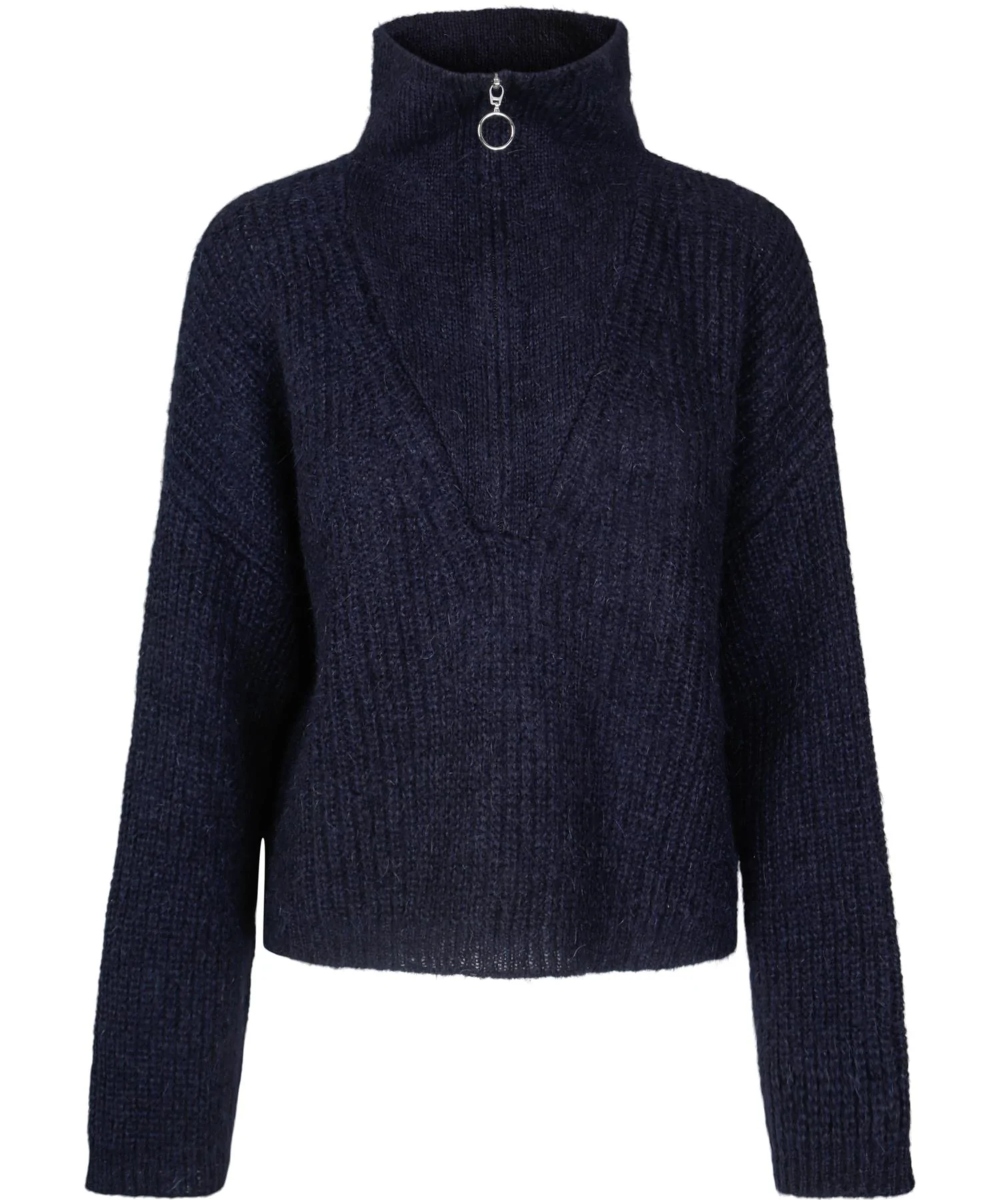 Untold Stories Florie Zip Genser Dark Navy