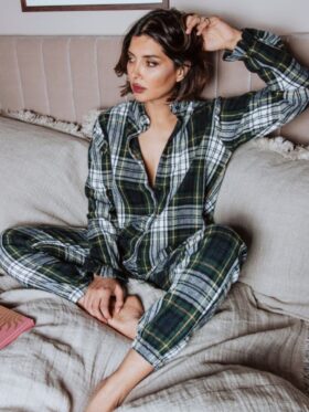 MISSMAYA Annie Pyjamas Green Plaid