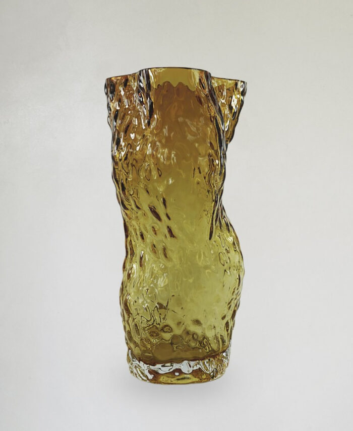Hein Studio Ostrea Rock Glass Vase Amber