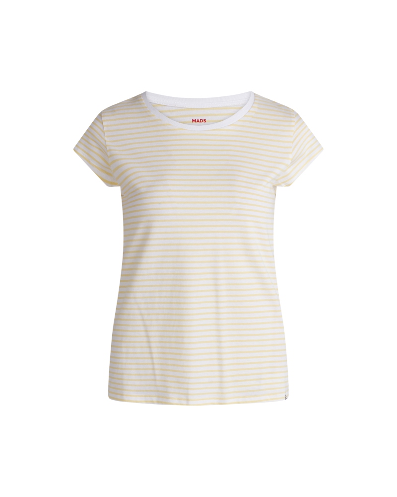 MADS NØRGAARD Teasy T-skjorte Striper Double Cream Briliant White