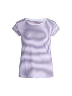 MADS NØRGAARD Teasy T-skjorte Striper Paisley Purple Briliant White