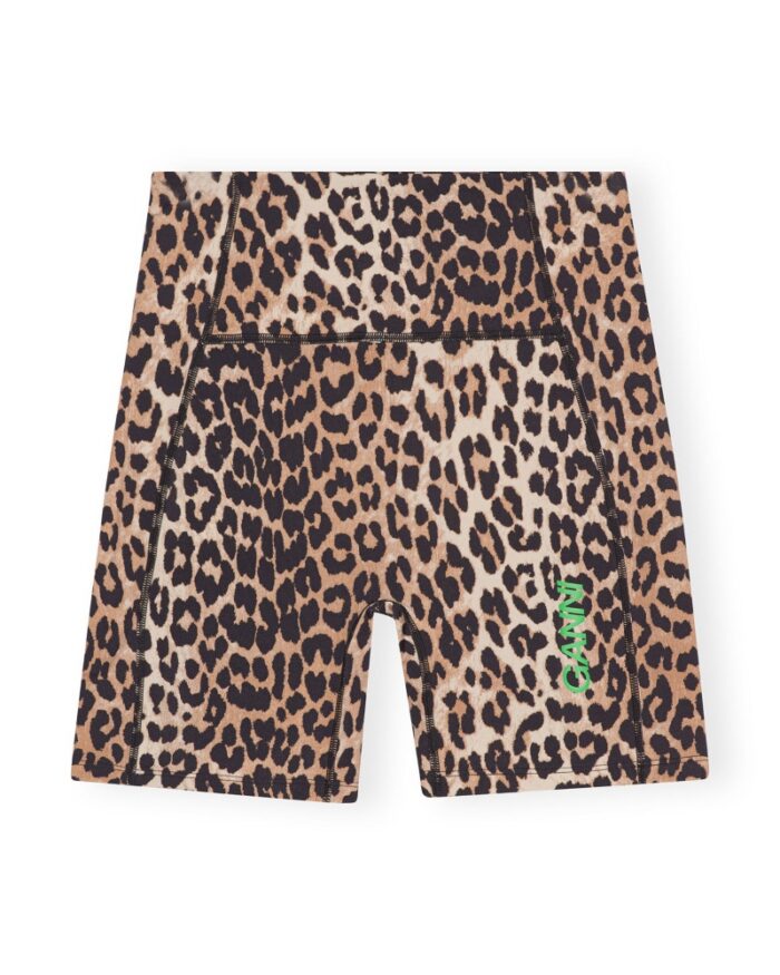 GANNI Active Ultra High Waist Shorts Leopard