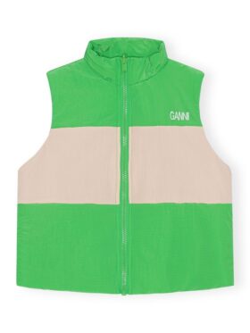 GANNI Light Tecch Puffer Reversible Vest Classic Green